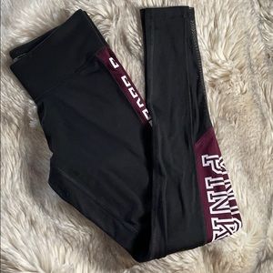 EUC VS PINK ULTIMATE LEGGINGS XS BURGUNDY MATCHING